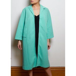 Vintage Long Overcoat in Seafoam Green